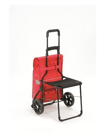 Nákupní taška se sedátkem Andersen KOMFORT SHOPPER® MILLA, černo-červená